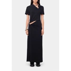 NEW RABANNE jersey piercing dress in black